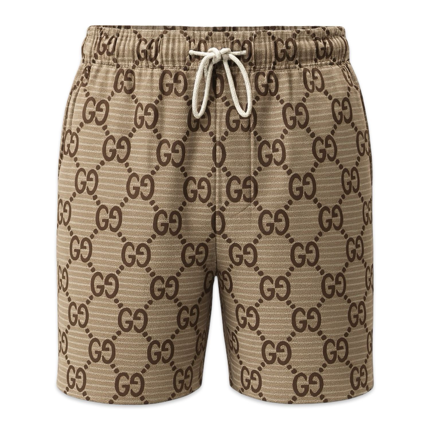 Gucci GG Supreme Beige &amp; Brown Shorts