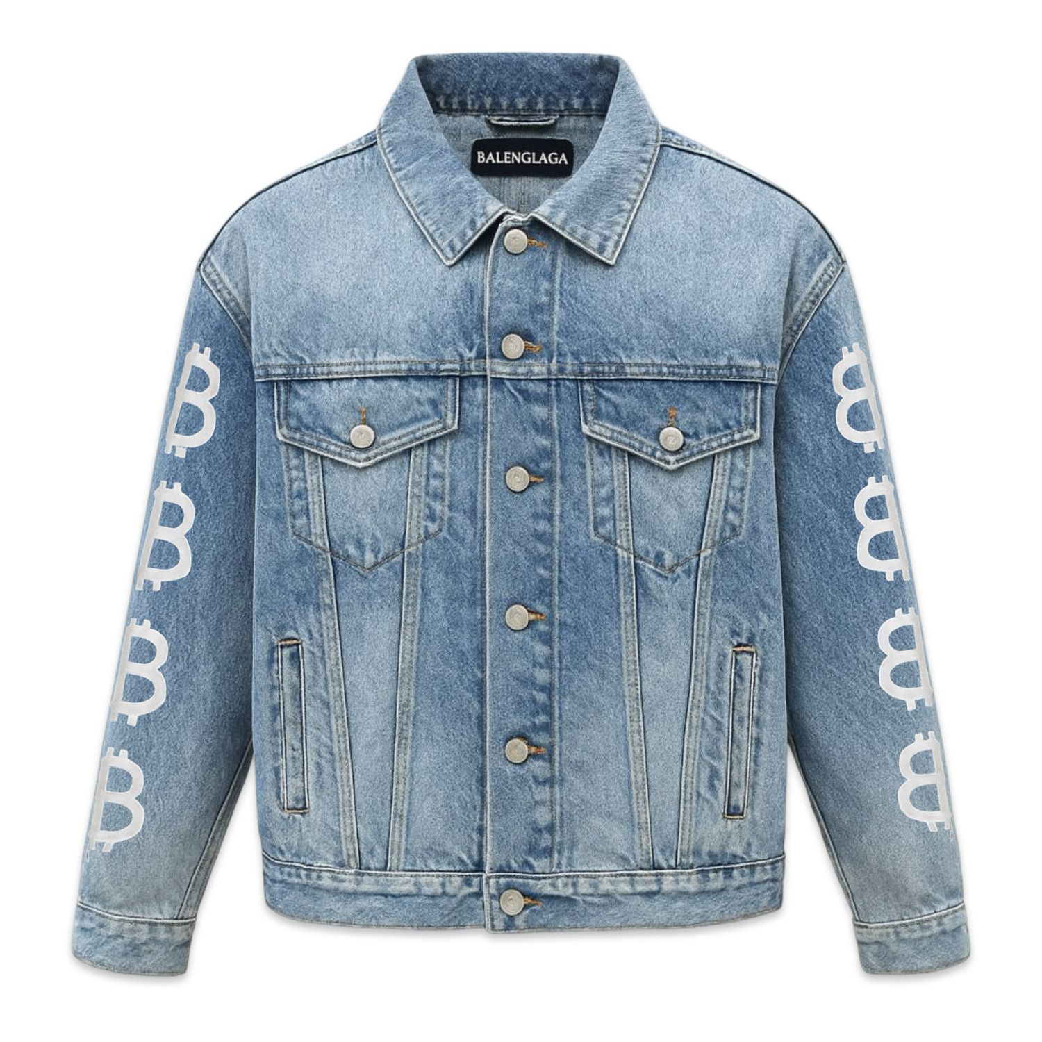 BALENCIAGA Oversized Denim Jacket In Crypto Print