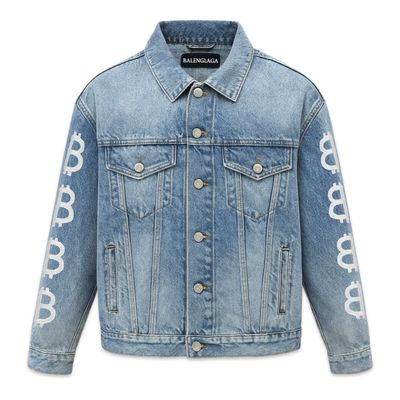 BALENCIAGA Oversized Denim Jacket In Crypto Print