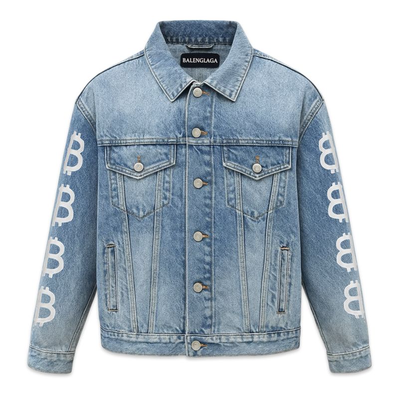 BALENCIAGA Oversized Denim Jacket In Crypto Print