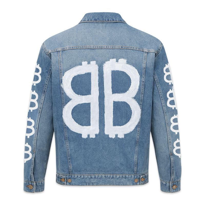 BALENCIAGA Oversized Denim Jacket In Crypto Print