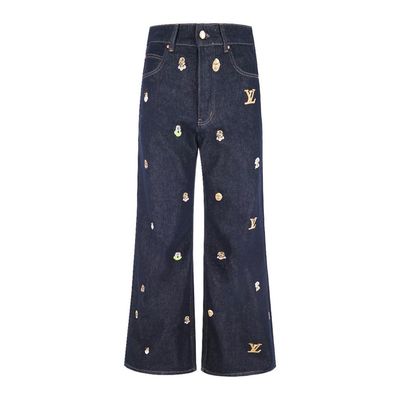 Louis Vuitton Dennim Pants Oversized Bordada