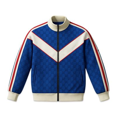 Gucci GG Web-stripe track jacket blue