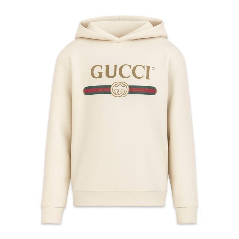 Gucci Hooded Cotton With Gucci Logo White