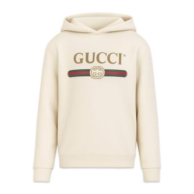 Gucci Hooded Cotton With Gucci Logo White