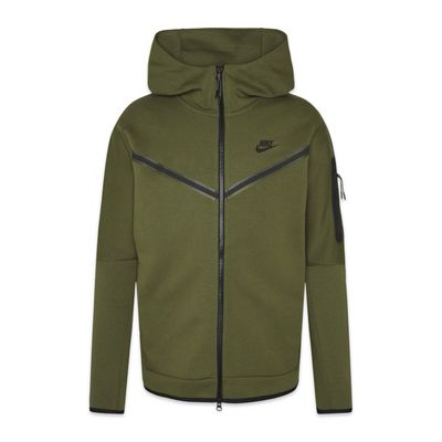NIKE TECH FLEECE HOODIE COM Fecho - Dark Green
