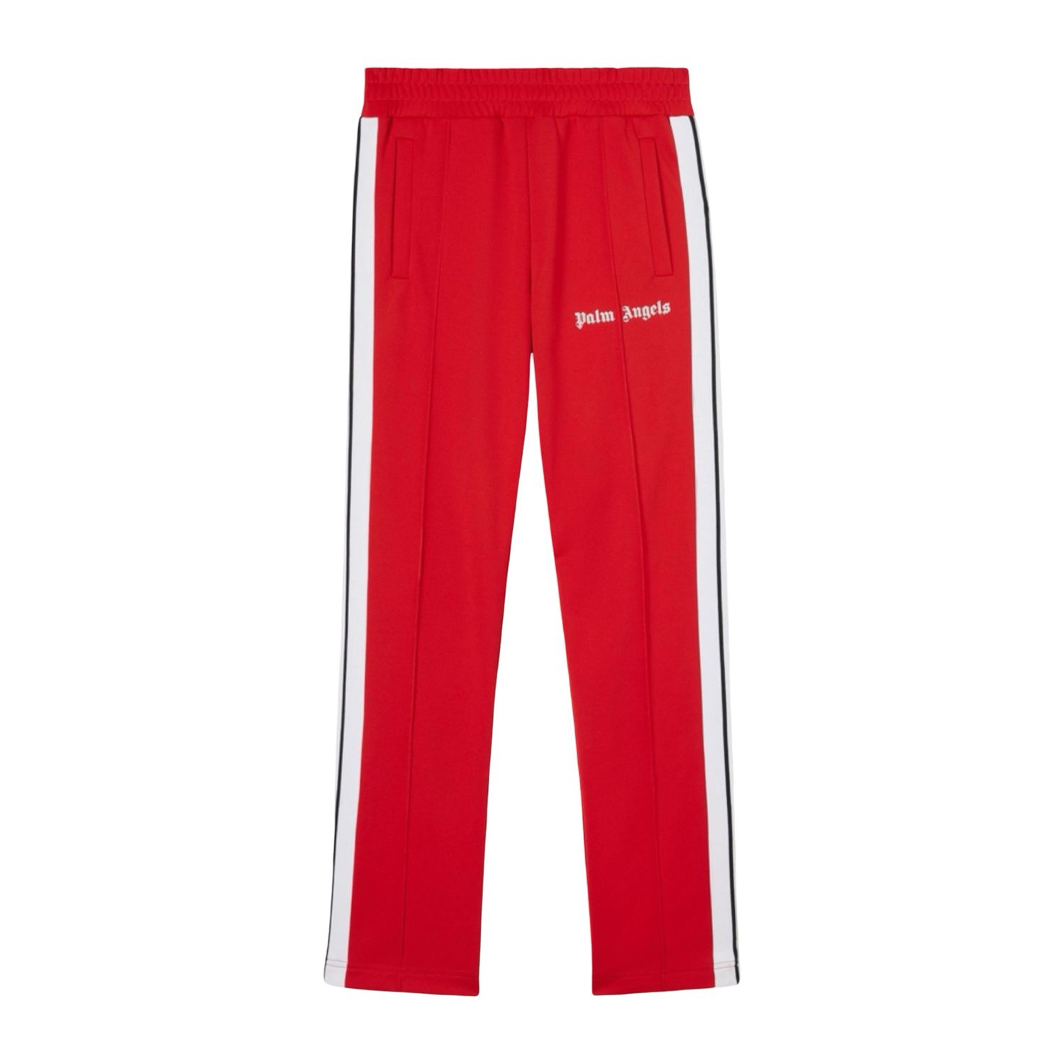 PALM ANGELS TAPED TRACK PANT RED &amp; WHITE