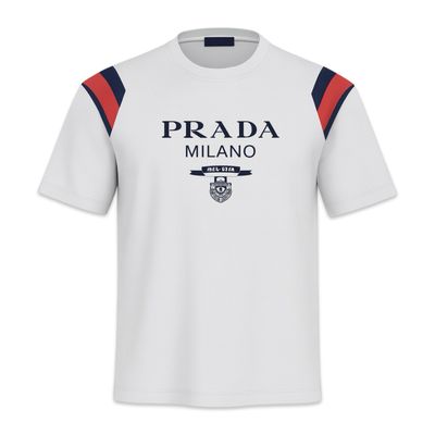 Prada Jersey T-shirt White, navy and red