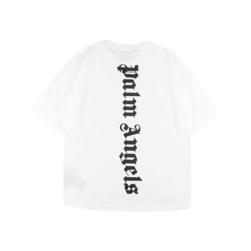 Palm Angels Vertical Black logo t-shirt white