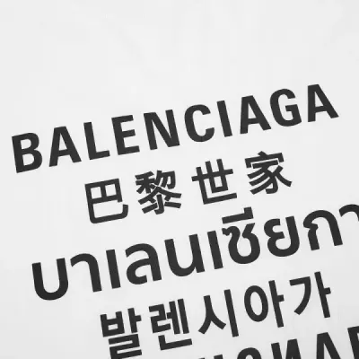 BALENCIAGA Languages Medium Fit T-shirt White &amp; Black