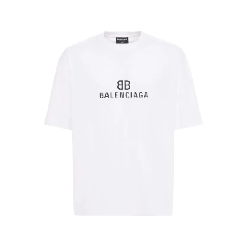 Balenciaga BB PIXEL MEDIUM FIT T-SHIRT IN WHITE
