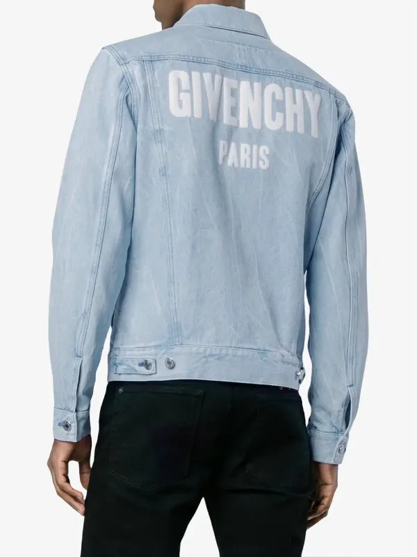 Givenchy Logo-Print Denim Jacket In