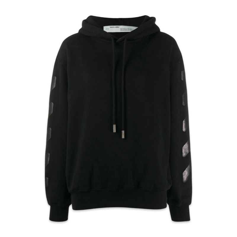 Hoodie Off-White Rubber Arrow Tonal Black Preto - Vista Frontal⁠