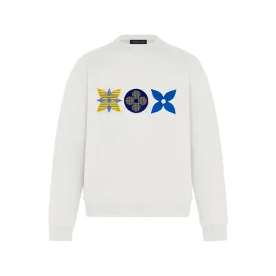 LOUIS VUITTON Flower Monogram Embroidered Sweatshirt
