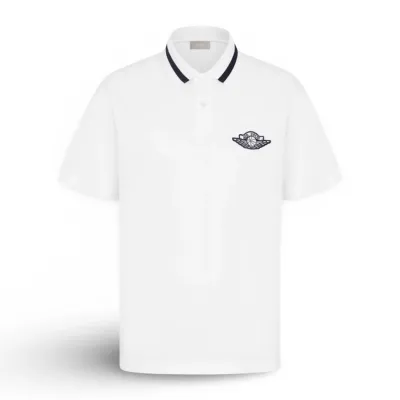 DIOR X JORDAN LOGO POLO SHIRT WHITE