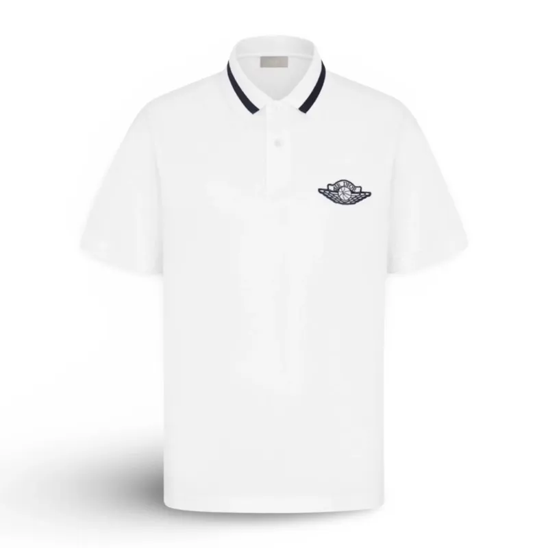 DIOR X JORDAN LOGO POLO SHIRT WHITE