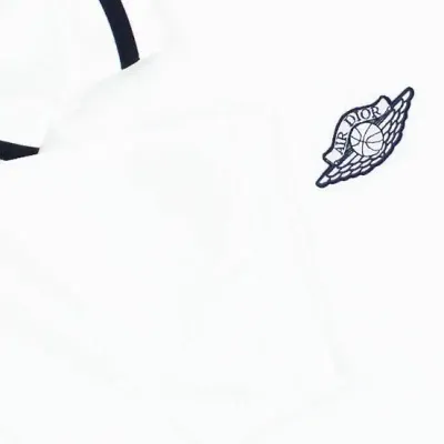 DIOR X JORDAN LOGO POLO SHIRT WHITE