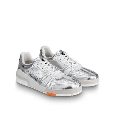 LOUIS VUITTON LV Trainer Sneaker Metallic Silver