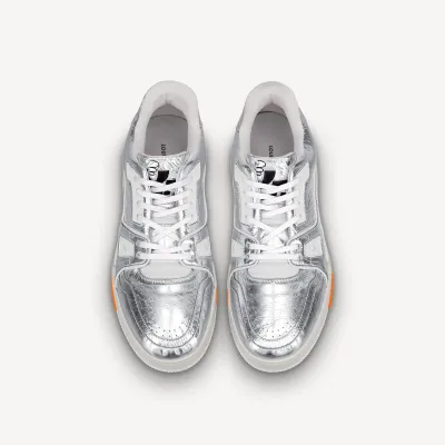 LOUIS VUITTON LV Trainer Sneaker Metallic Silver