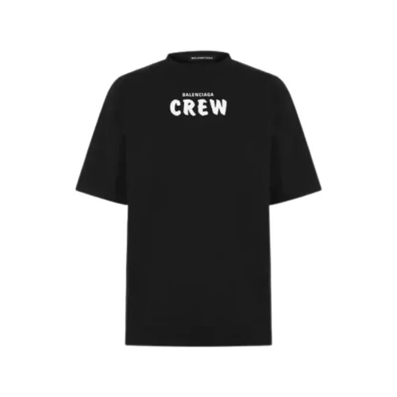 BALENCIAGA Crew Cotton Oversized T-Shirt Black