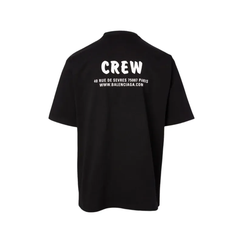 BALENCIAGA Crew Cotton Oversized T-Shirt Black