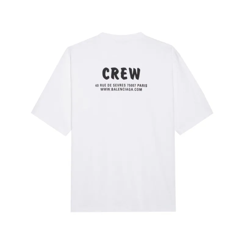 BALENCIAGA Crew Cotton Oversized T-Shirt White