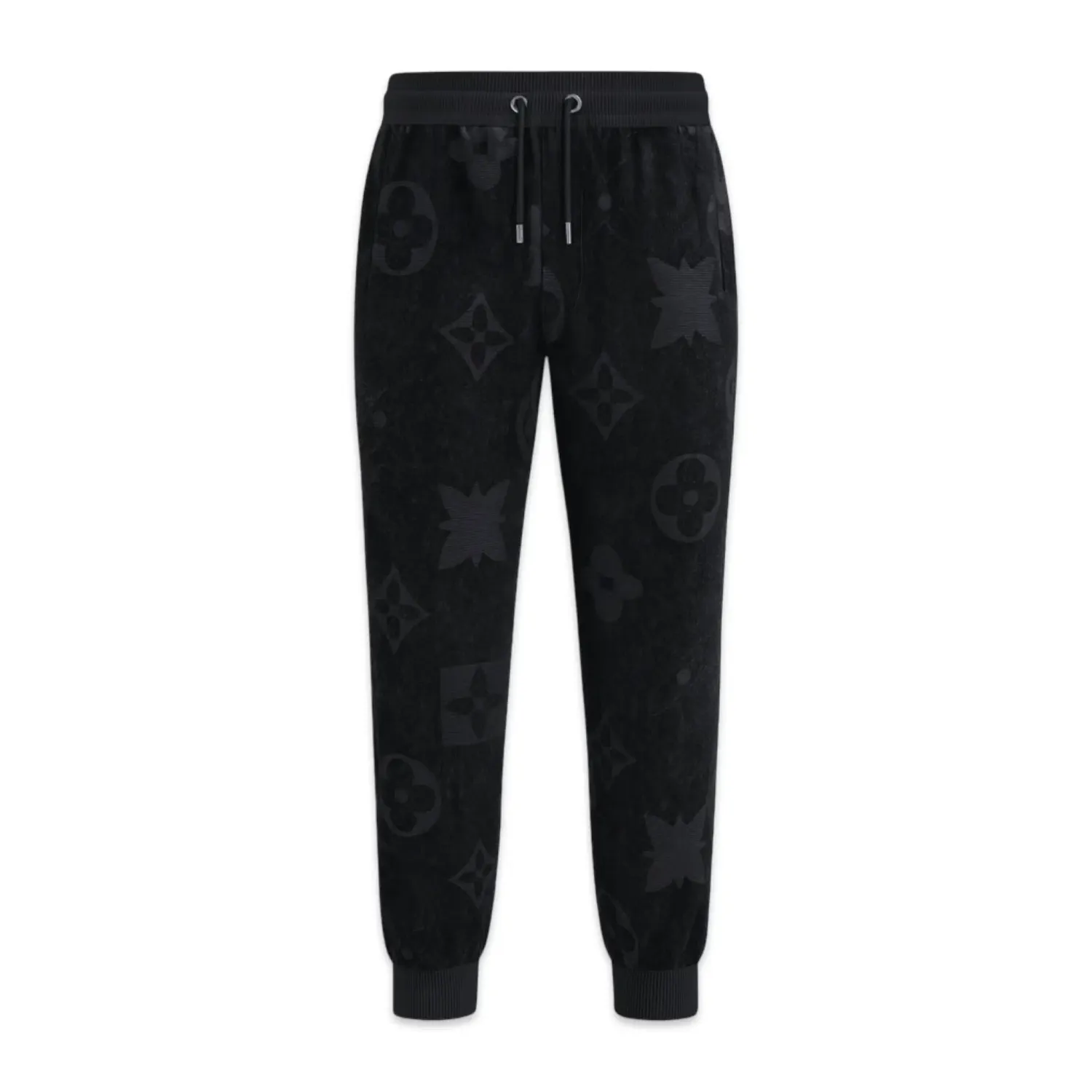 Louis Vuitton Monogram Velvet Track pants Set In Black