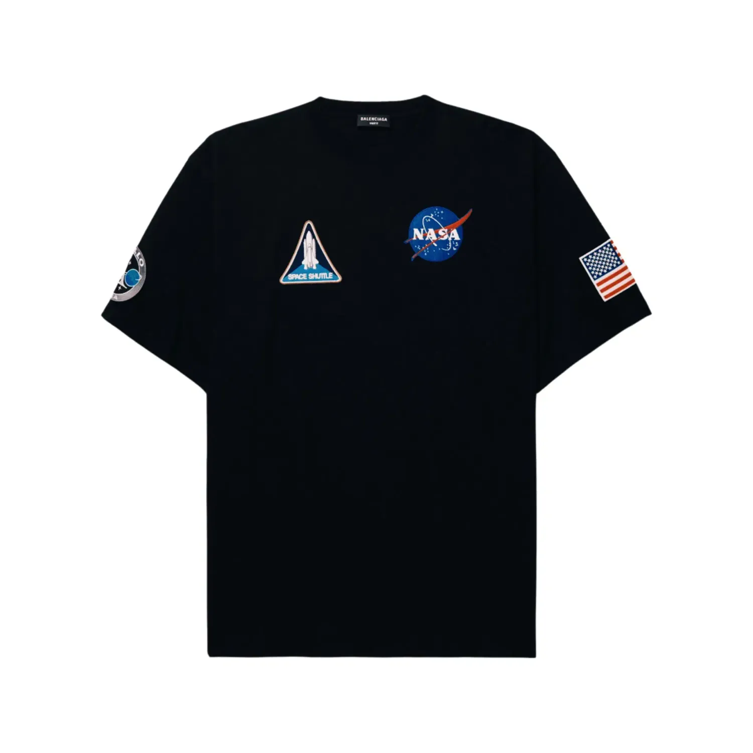 BALENCIAGA Nasa Boxy Fit Cotton T-shirt In Black