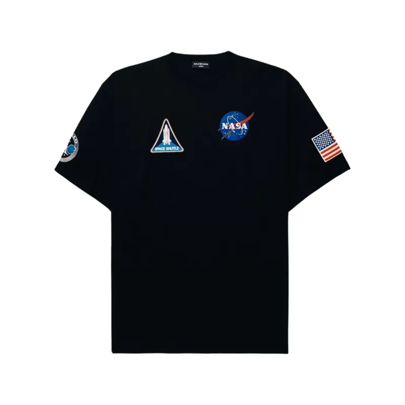 BALENCIAGA Nasa Boxy Fit Cotton T-shirt In Black