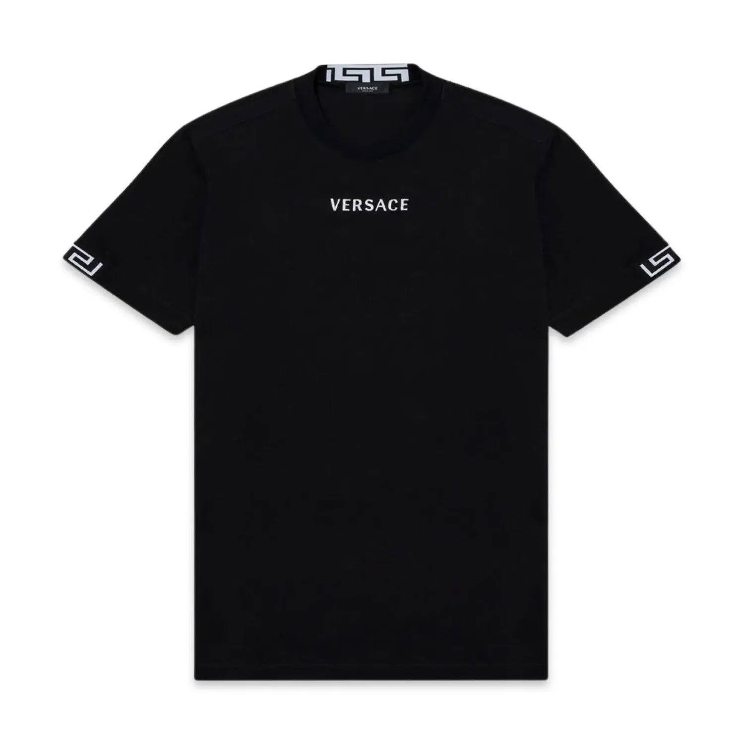 Versace LOGO EMBROIDERED T-SHIRT BLACK