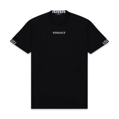 Versace LOGO EMBROIDERED T-SHIRT BLACK