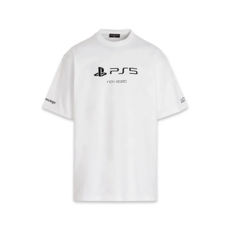 BALENCIAGA OVERSIZED PS5 TEE WHITE