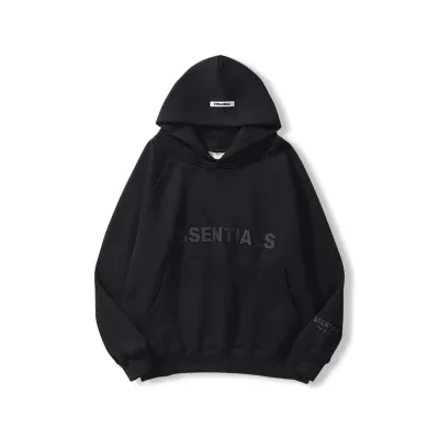 FEAR OF GOD ESSENTIALS 3D SILICON HOODIE BLACK