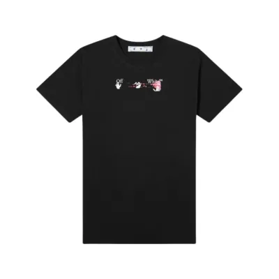 OFF-WHITE SLIM ACRYLIC ARROW TEE BLACK