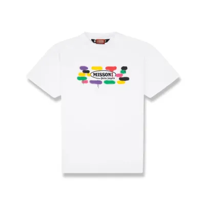 PALM ANGELS X MISSONI SPORT LOGO WHITE T SHIRT