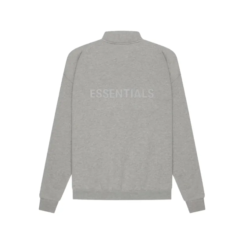 FOG ESSENTIALS Mockneck Half Zip Sweat Dark  Oatmeal