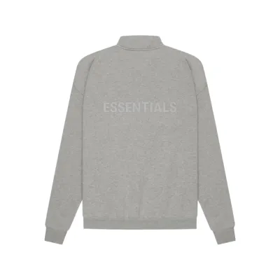 FOG ESSENTIALS Mockneck Half Zip Sweat Dark  Oatmeal
