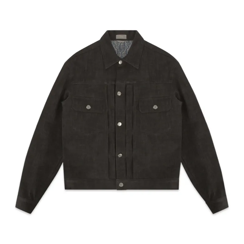 DIOR Oblique Blouson Black Stretch Cotton Denim Jacket