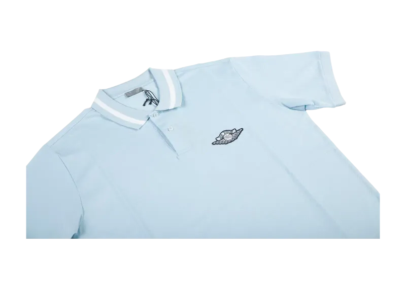DIOR X JORDAN LOGO POLO SHIRT BLUE MARINE