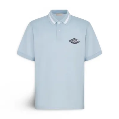 DIOR X JORDAN LOGO POLO SHIRT BLUE MARINE