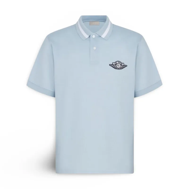 DIOR X JORDAN LOGO POLO SHIRT BLUE MARINE