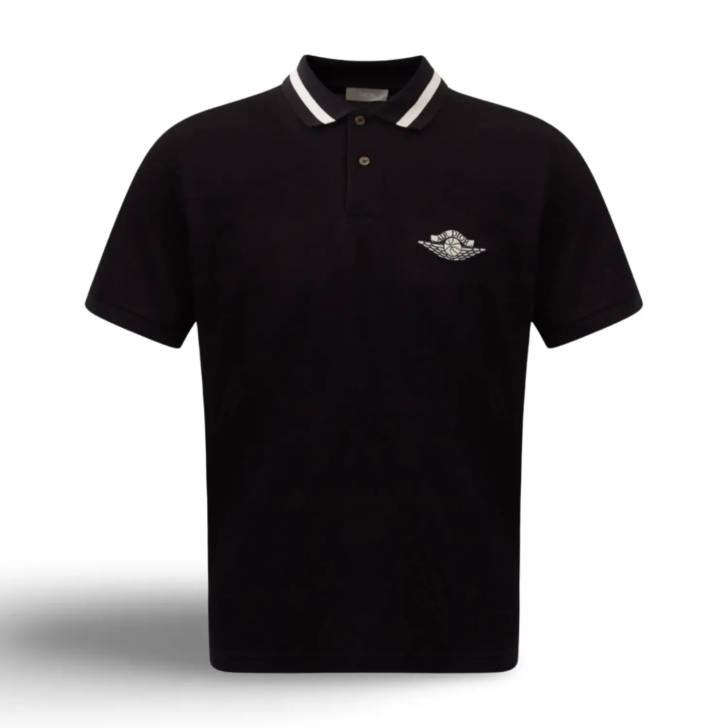DIOR X JORDAN LOGO POLO SHIRT BLACK