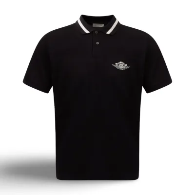 DIOR X JORDAN LOGO POLO SHIRT BLACK