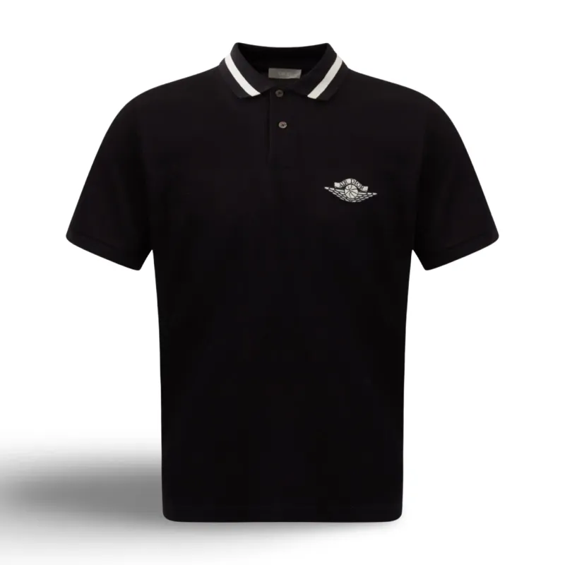 DIOR X JORDAN LOGO POLO SHIRT BLACK