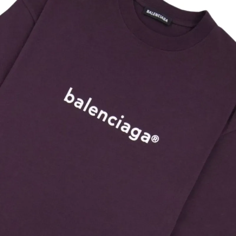 Balenciaga New Copyright Jersey T-Shirt Wine