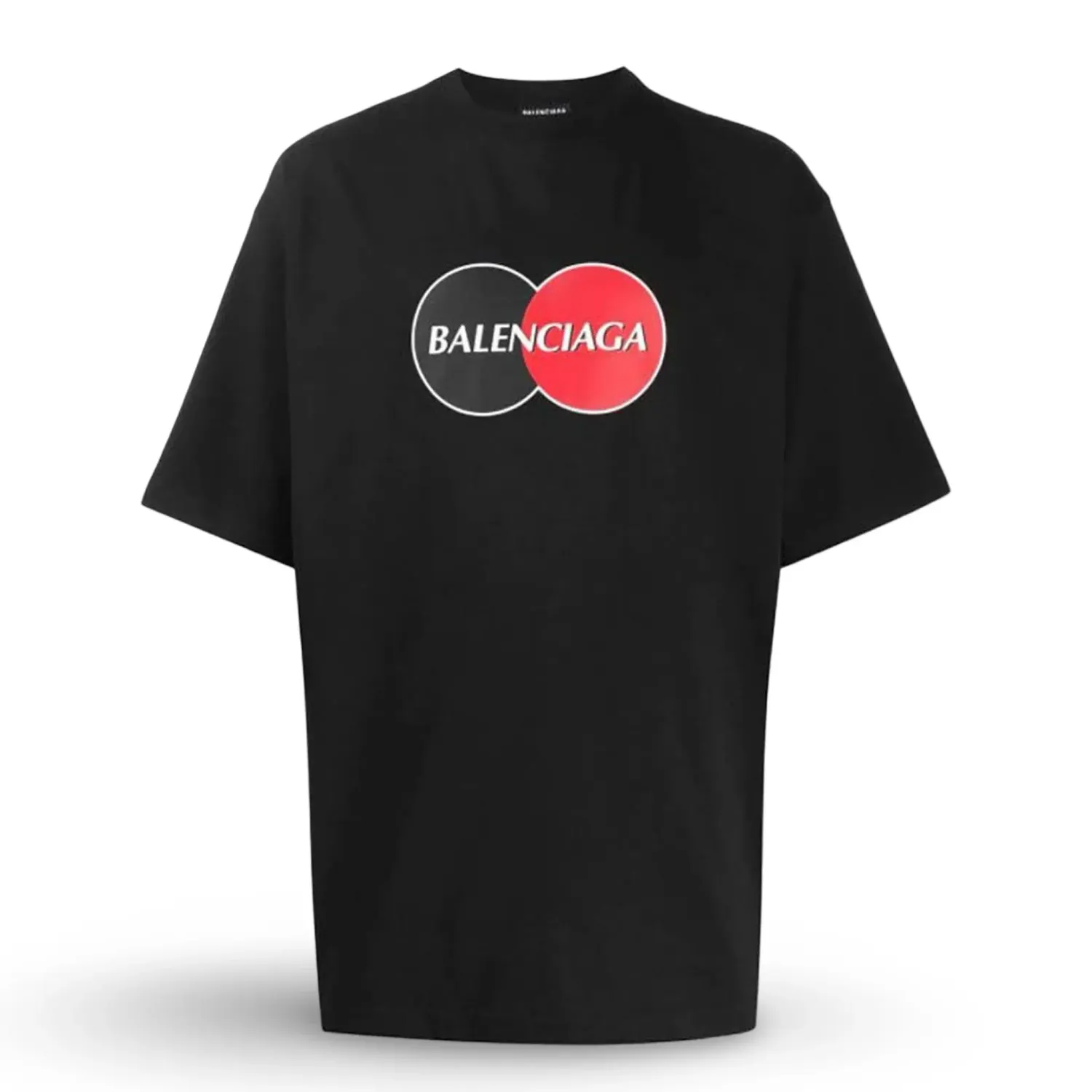 BALENCIAGA MASTERCARD LOGO BIG PRINT TEE BLACK