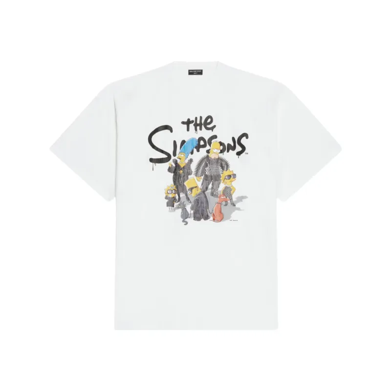 Balenciaga X The Simpsons Print  T-SHIRT WHITE