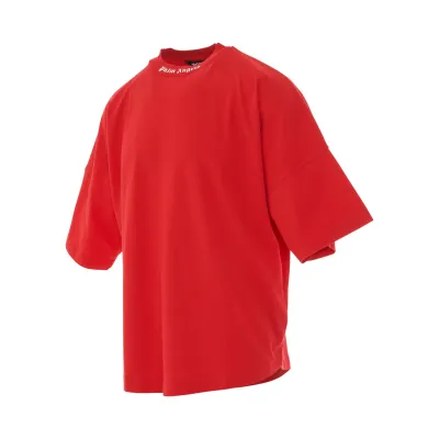PALM ANGELS OVERSIZED LOGO TEE RED &amp; WHITE