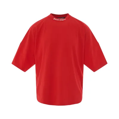 PALM ANGELS OVERSIZED LOGO TEE RED &amp; WHITE