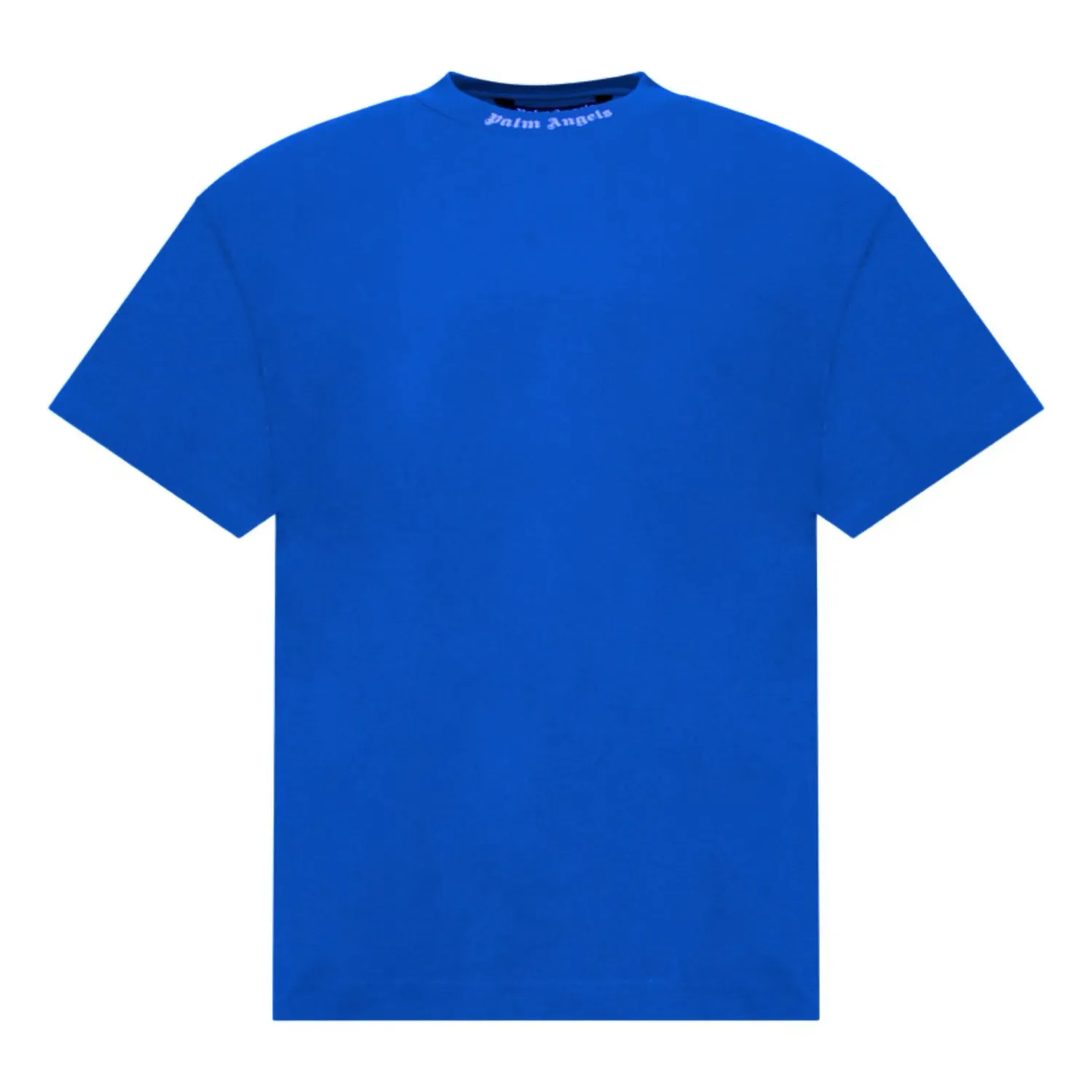PALM ANGELS OVERSIZED MOCK NECK LOGO TEE BLUE &amp; WHITE